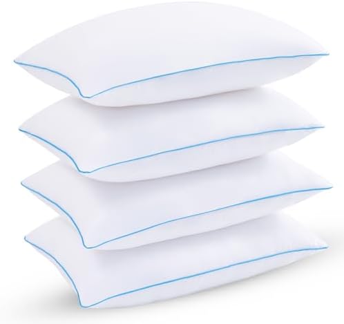 4-Piece Luxury Bed Pillows for Side Back Stomach Sleepers