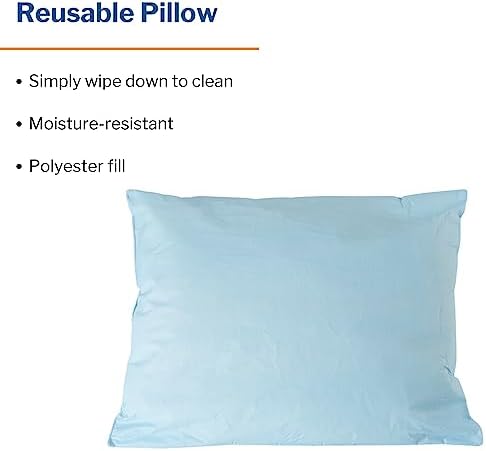 McKesson Medical Pillow 1 Count Blue 20x26 Reusable Stain-Resistant Bed Pillow