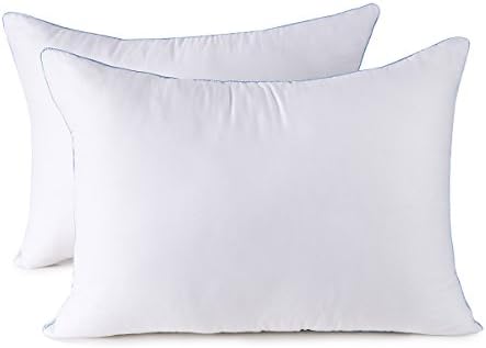 2 Fluffy Down Alternative Bed Pillows White Queen Size