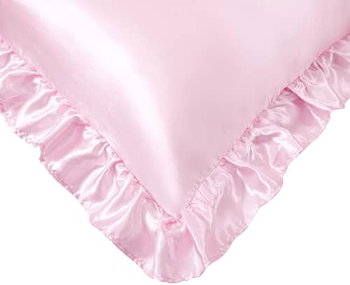 Silky Satin Ruffled Pillow Cases for Princess Rooms