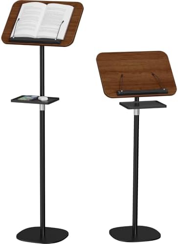 Snughome Adjustable Floor Book Stand with Removable Tray