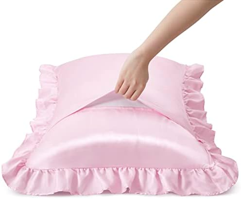 Silky Satin Ruffled Pillow Cases for Princess Rooms