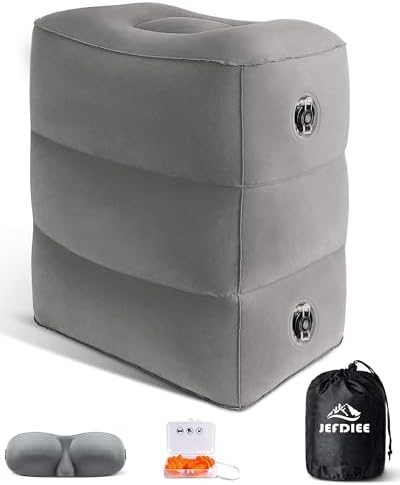 Adjustable 3-Layer Inflatable Foot Rest Pillow