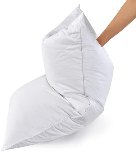 Goose Feather Bed Pillows Soft Supportive 600 Thread King Size