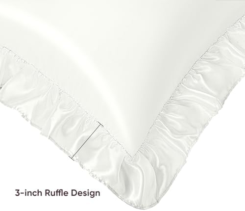 Stylish Ruffle Satin Pillowcase for bed and bath
