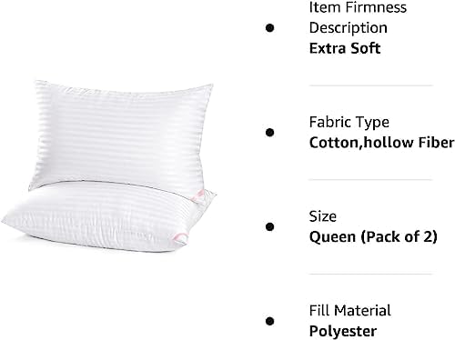EIUE Hotel Collection Queen Bed Pillows Set for Side Back Sleepers
