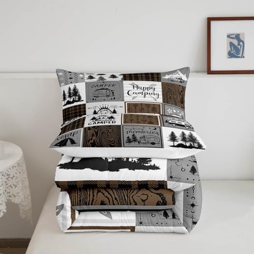 Erosebridal Happy Camping Queen Comforter Set