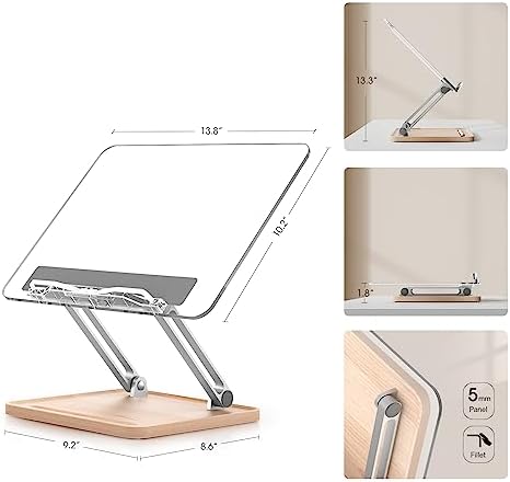 UPERGO Adjustable Acrylic Book Stand for Reading