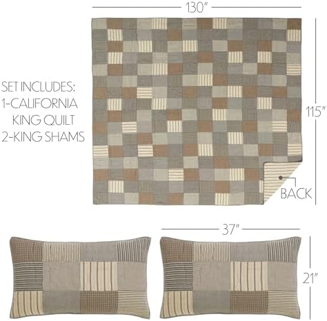 VHC Brands Sawyer Mill Quilt Set - Farmhouse-Style Quilt Pillow Shams