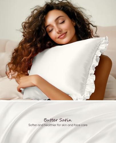 Stylish Ruffle Satin Pillowcase for bed and bath