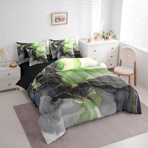 Stunning Black and Green Comforter Set