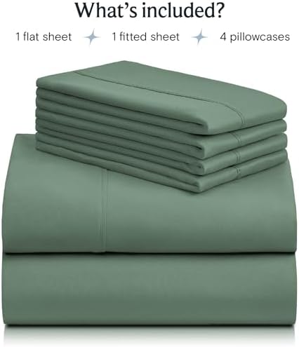 Perfect 6-Piece King Sheet Set Mid-Range Luxury Breathable Soft Deep Pockets