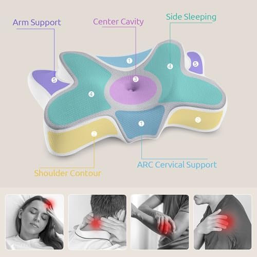Memory Foam Cervical Pillow for Bed Side Back Stomach Sleepers