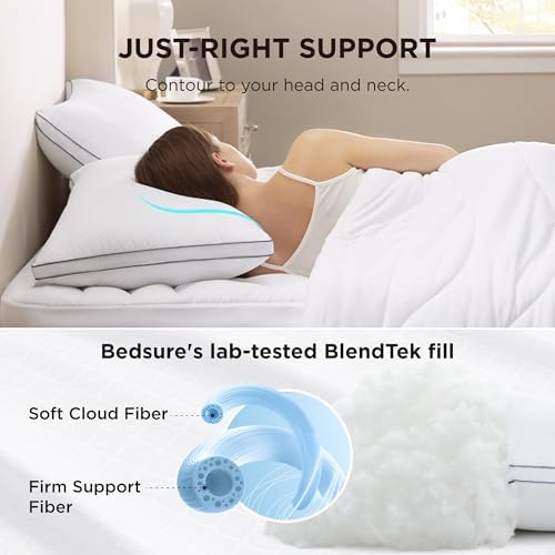 Sturdy Queen Bed Pillows Set Dual Support for Perfect Sleep
