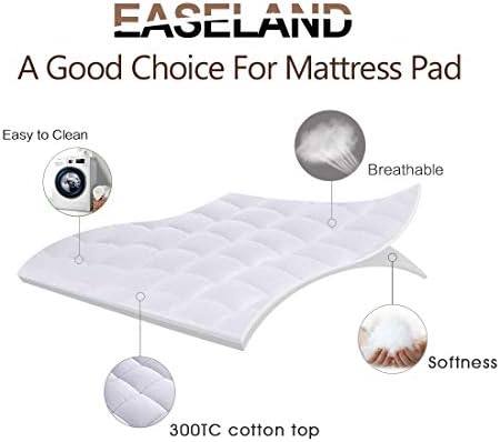 EASELAND RV King Mattress Pad 72x80 inch 21 inch deep pocketmachine washable