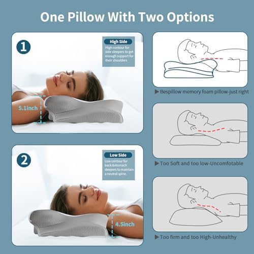 Premium Memory Foam Neck Pillow for Pain Relief