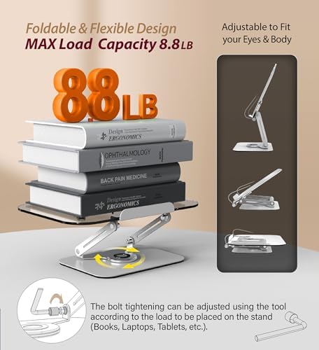 Ergonomic Book Stand with 360 Rotation
