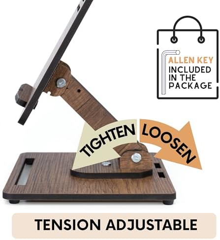 360 Adjustable Wooden Book Stand with Page Clips