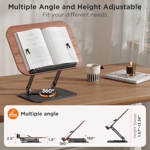 Ergonomic 360 Adjustable Durable Book Stand for Office Study Kitchen More