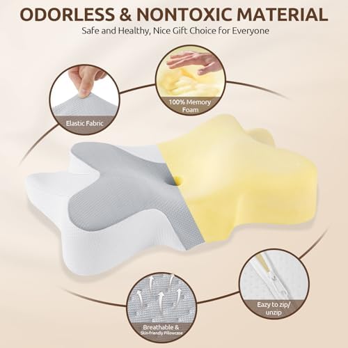 Memory Foam Cervical Pillow for Bed Side Back Stomach Sleepers