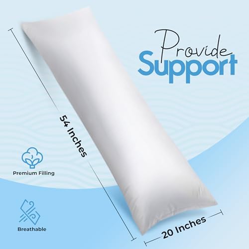 Utopia Bedding Long Body Pillow for Side Sleepers Soft 20x54 Inch