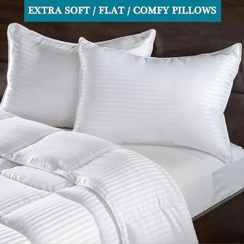 FZZOR Thin Bed Pillows for Side Stomach and Back Sleepers