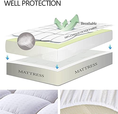 EASELAND RV King Mattress Pad 72x80 inch 21 inch deep pocketmachine washable