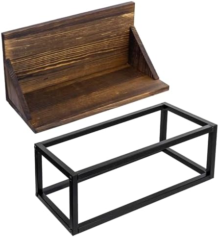 Stylish Rustic Book Holder Rack with Metal Frame