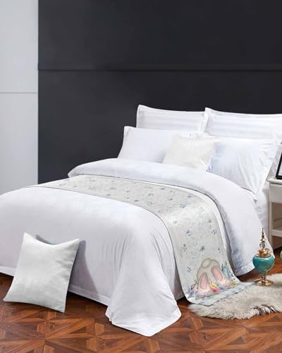 Jolunifun Easter Bunny Bed Runner for Queen Bed Soft Durable Luxury Assist