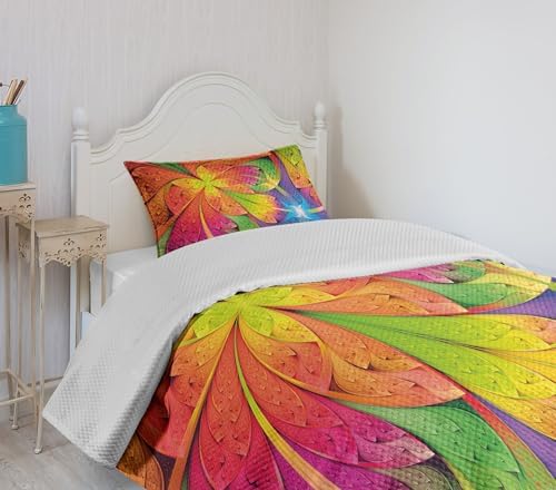 Vibrant Rainbow Curves Bedspread Set