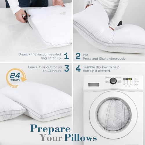 Queen-Size Set Hotel Quality Down Alternative Bed Pillows White