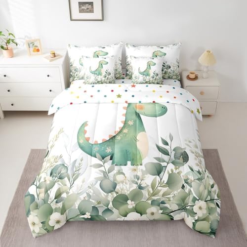 Erosebridal 7-Piece Cartoon Dinosaur Bedding Comforter Set
