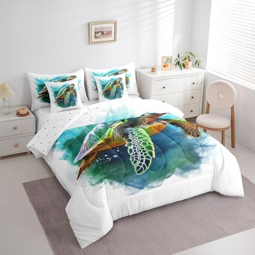 Erosebird Turqoise Sea Turtle Comforter Set Twin Size