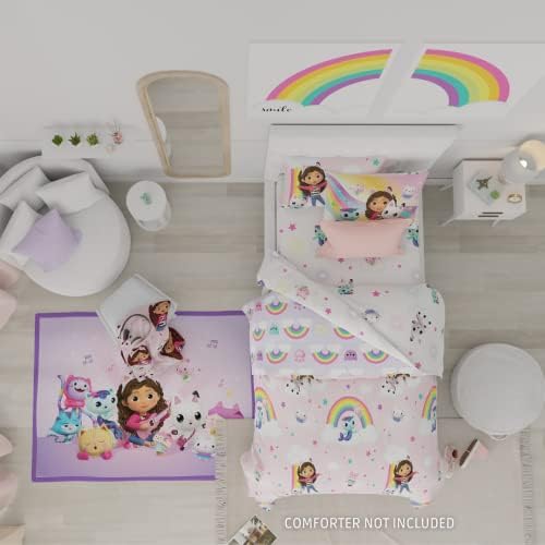 Franco DreamWorks Dollhouse Bedding Set for Kids Twin 3-Piece