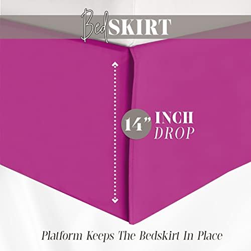 Elegant Comfort California King Bed Skirt - Fuchsia Pink