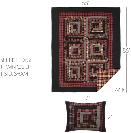 VHC Brands Rustic Country Quilt Set for Twin Beds