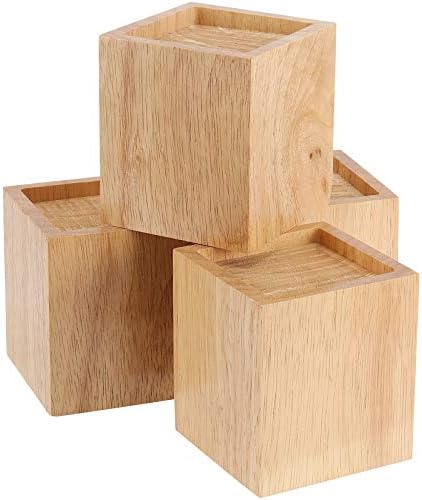 4-Pack 3-Inch Natural Wood Bed Risers