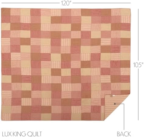 VHC Brands Sawyer Mill Red Luxury King Quilt 120Wx105L
