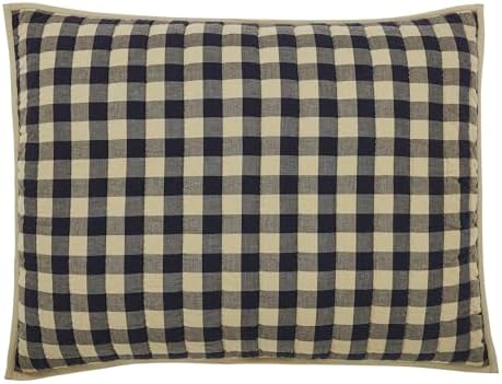 VHC Brands My Country Standard Quilted Sham 21x27 Navy Bedding