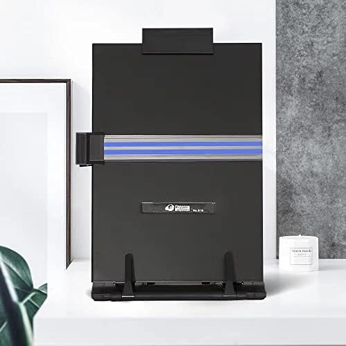 Adjustable Document Holder Stand for Desktop Black Metal Organizer