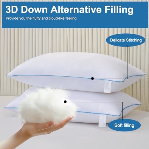 4-Piece Luxury Bed Pillows for Side Back Stomach Sleepers