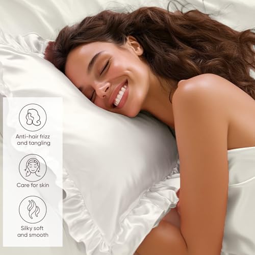 Stylish Ruffle Satin Pillowcase for bed and bath