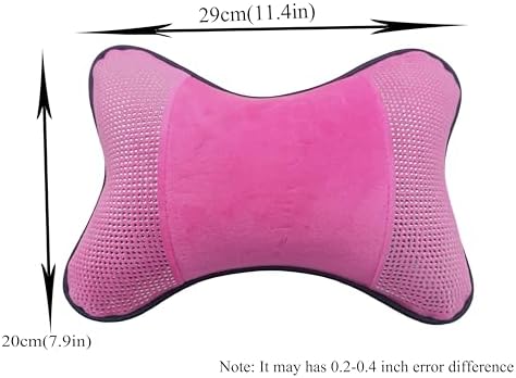 Yuhuru Car Neck Pillow 2pcs Bling Pink PU Leather
