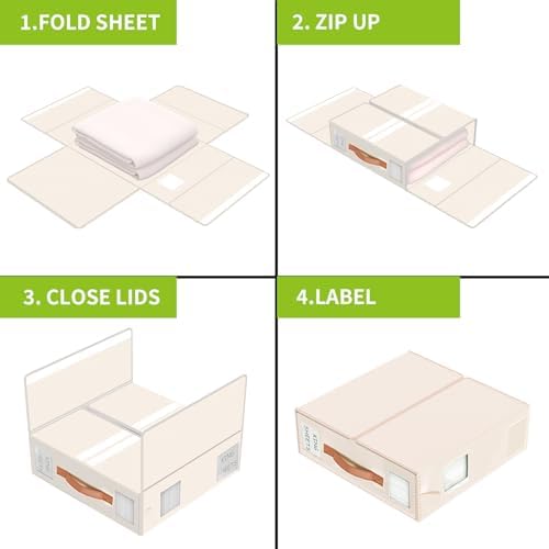 Aokeyee Foldable Sheet Organizers 4 Pack - QueenKing Size