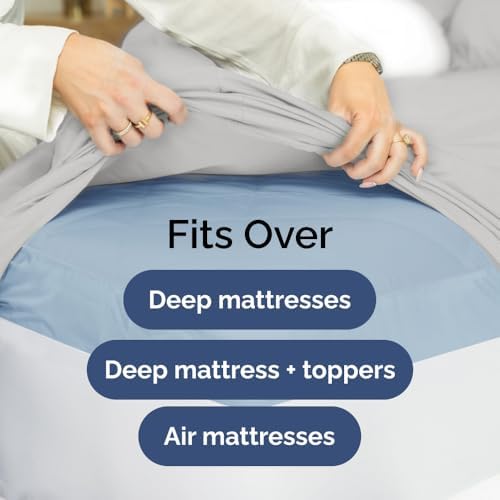Extra-Deep King Sheet Set - Luxury Cooling Bedding for Large Mattresses