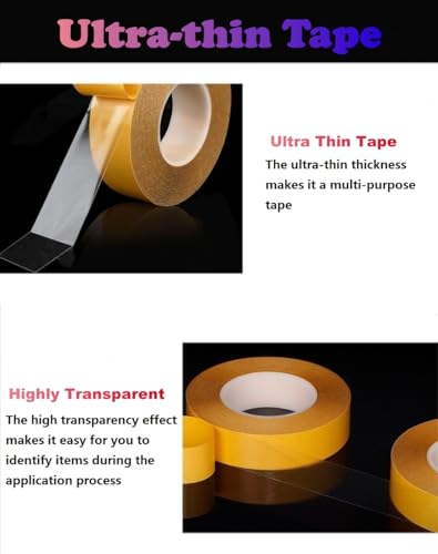 Ultra-Thin Clear Double Sided Tape Heavy Duty 2-Inch x 50 Feet