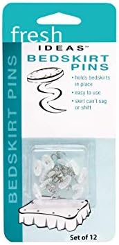FRESH IDEAS Dust Ruffle Spiral Push Pins Set of 12 White