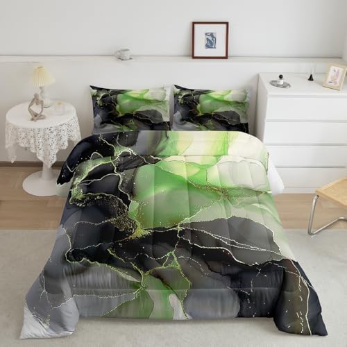 Stunning Black and Green Comforter Set