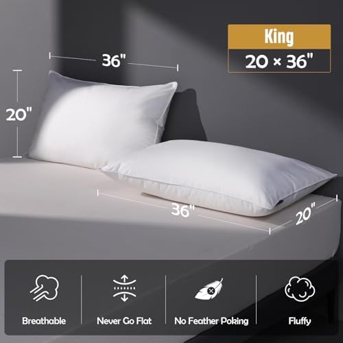 Downstoria King Size Down Pillows Set of 2