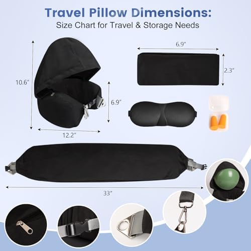 Adjustable Stuffable Neck Pillow with Privacy Features